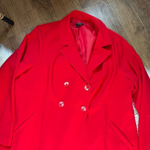TORRID Twill A-Line Trench Coat In Bright Red - Picture 5 of 6
